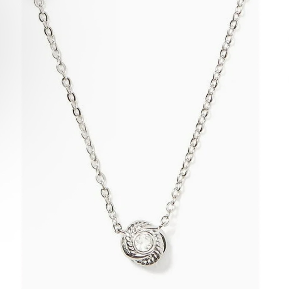 NEW Kate Spade New York Infinity and Beyond Knot Mini‎ Pendant Necklace Silver